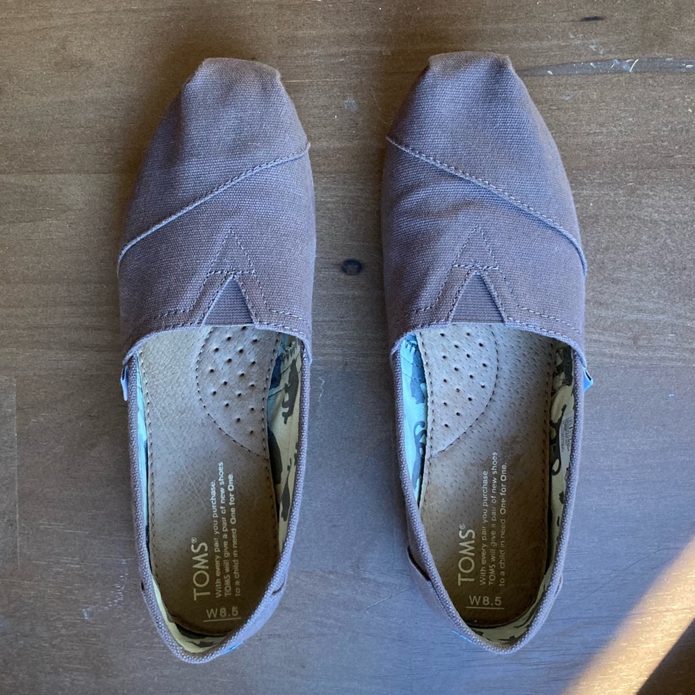 TOMS Grayish/Brown Slip-On Flats